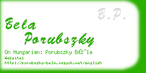 bela porubszky business card